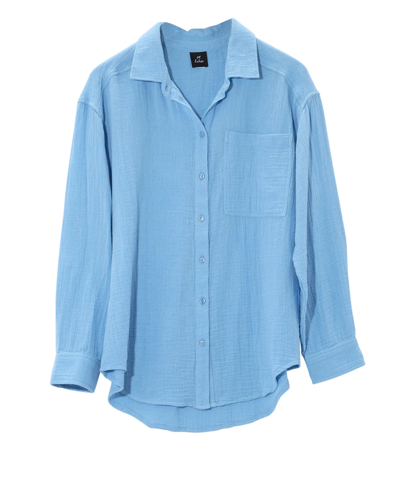 Echo Supersoft Gauze Boyfriend Shirt, Available in 2 Colors
