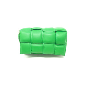 German Fuentes Quilted Leather Bag with Additional Green Chain