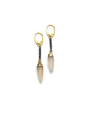 Erin Steele Jewelry Two Tone Agate Spike Earrings