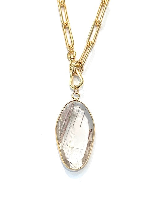 Erin Steele Jewelry Bold Rutilated Quartz Necklace