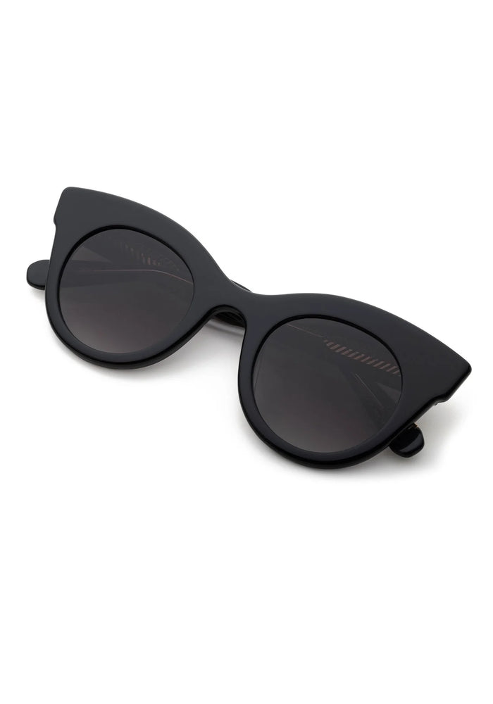 Krewe Olivia Mirrored Black + Black Crystal Sunglasses