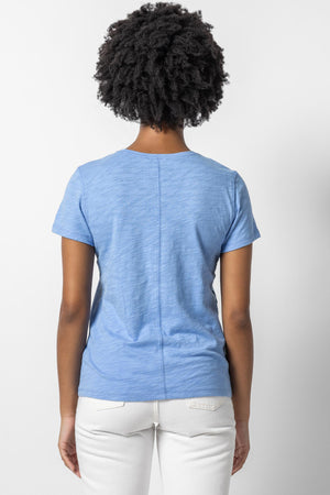 Lilla P V-Neck Short Sleeve Back Seam Tee, Available in 2 Colors
