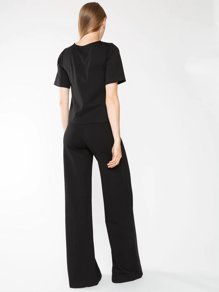 Ripley Rader Ponte Knit Short Sleeve Top Extended, Black