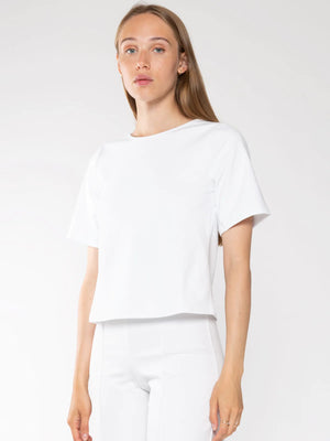 Ripley Rader Ponte Knit Short Sleeve Top Extended, Off White