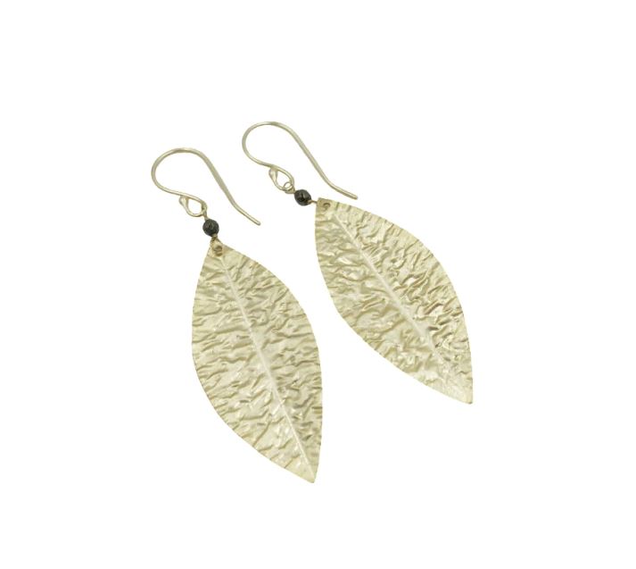 Erin Gray Cabo Leaf Earring in Pyrite and Gold