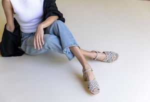 Huma Blanco Heather Sandal with Woven Suede Straps