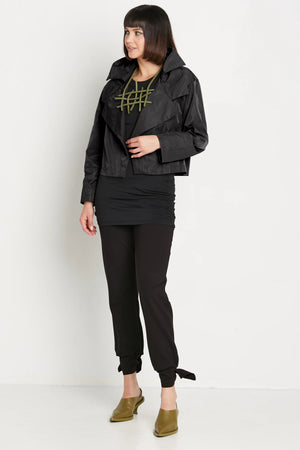 Planet by Lauren G Triple Collar Jacket, Black