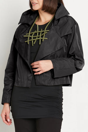 Planet by Lauren G Triple Collar Jacket, Black