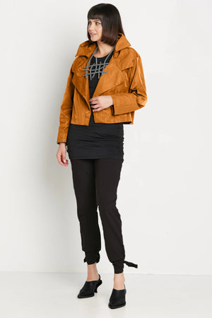 Planet by Lauren G Triple Collar Jacket, Chestnut