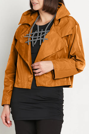 Planet by Lauren G Triple Collar Jacket, Chestnut