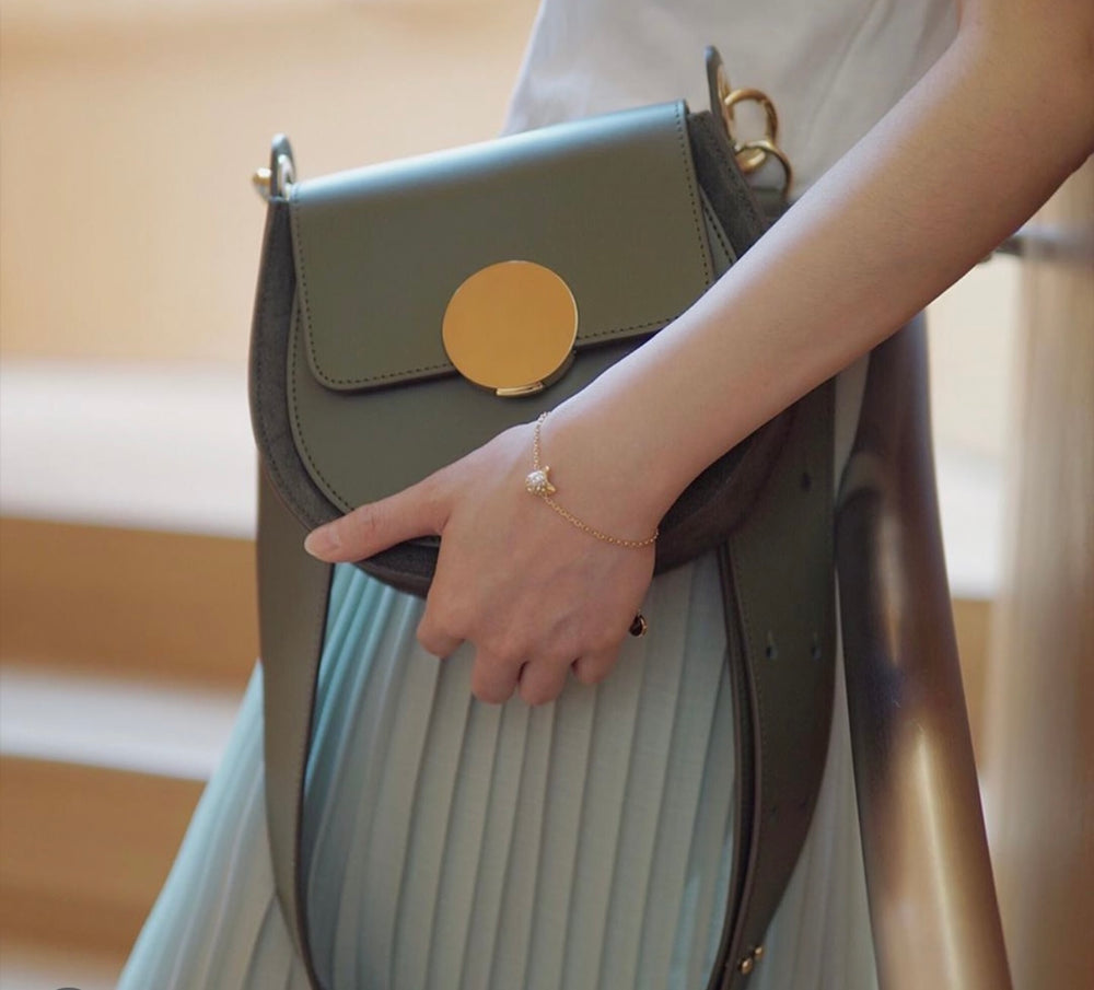 LeParmentier Yucca Handbag, Military Green