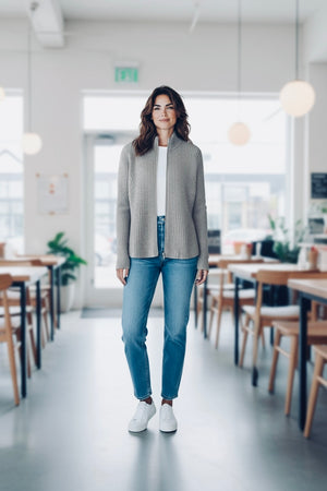 W. Cashmere Dahlia Fisherman Mock Neck