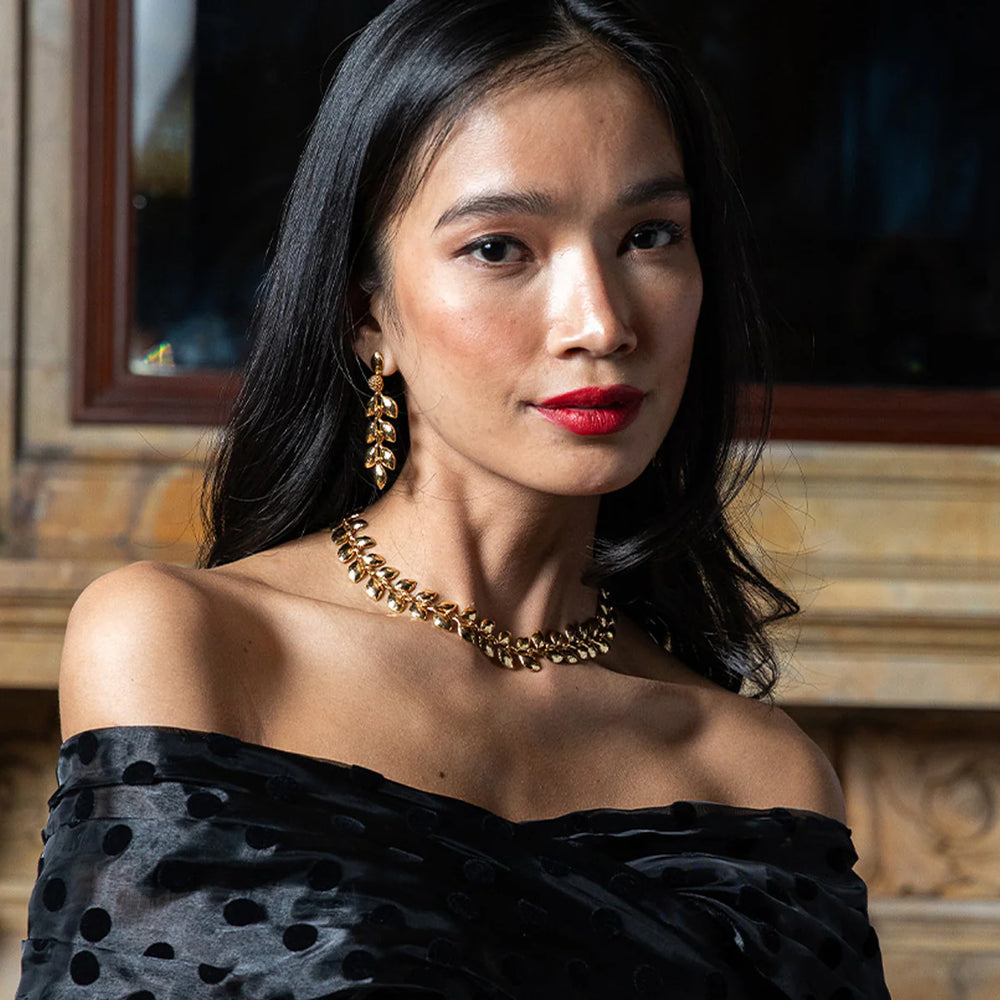 Capucine de Wulf Golden Laurel Dangle Earrings