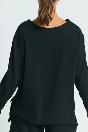 Planet by Lauren G Crop Drawstring Top
