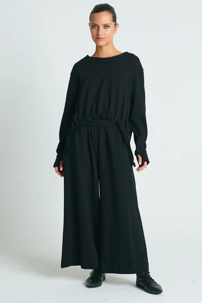 Planet by Lauren G Crop Drawstring Top