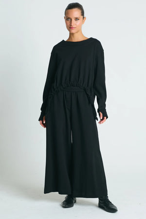 Planet by Lauren G Crop Drawstring Top