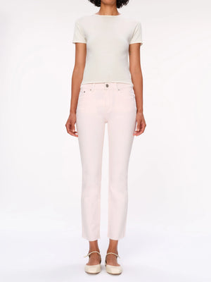 DL1961 Mara Straight: Mid Rise Instasculpt Ankle, Primrose Pink