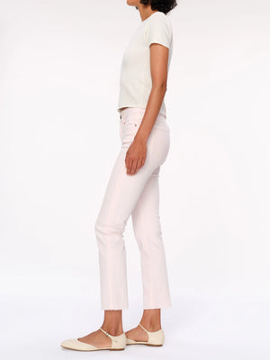 DL1961 Mara Straight: Mid Rise Instasculpt Ankle, Primrose Pink