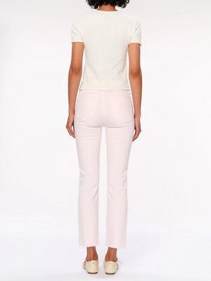 DL1961 Mara Straight: Mid Rise Instasculpt Ankle, Primrose Pink