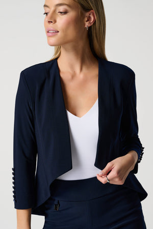 Joseph Ribkoff Cropped High Low Jacket, Midnight Blue