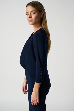 Joseph Ribkoff Cropped High Low Jacket, Midnight Blue