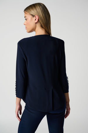 Joseph Ribkoff Cropped High Low Jacket, Midnight Blue