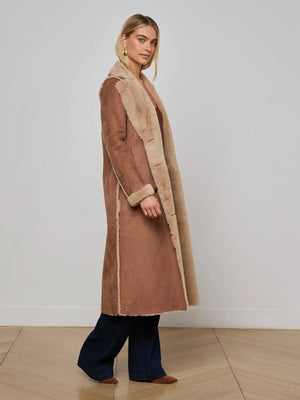 L'Agence Citron Faux Fur Maxi Coat