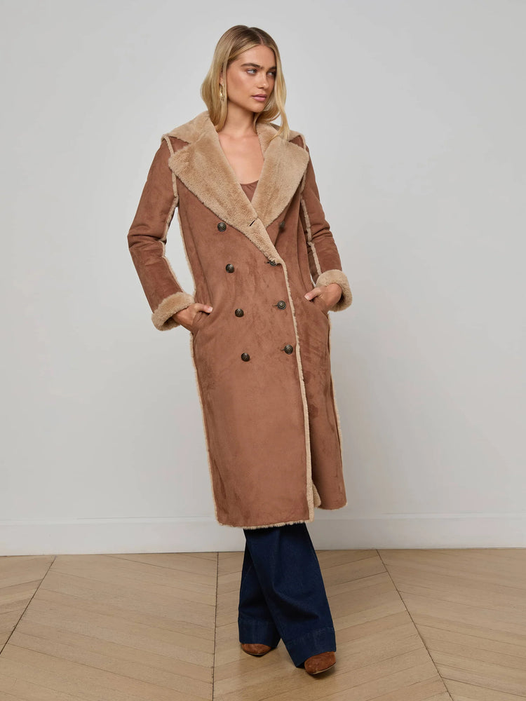 L'Agence Citron Faux Fur Maxi Coat