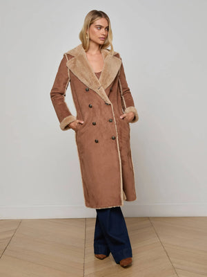 L'Agence Citron Faux Fur Maxi Coat