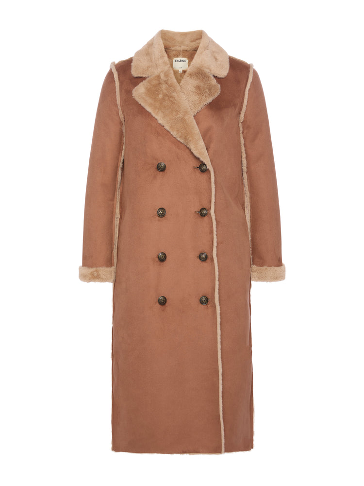 L'Agence Citron Faux Fur Maxi Coat