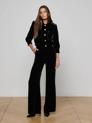 L'Agence Jia Crop 3/4 Sleeve Jacket, Black