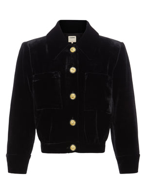 L'Agence Jia Crop 3/4 Sleeve Jacket, Black