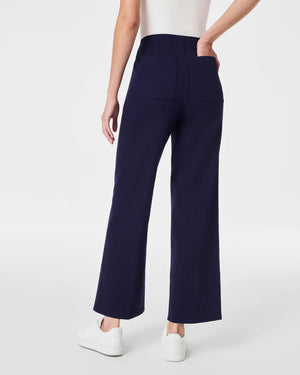 Spanx Stretch Twill Cropped Wide-Leg Pant