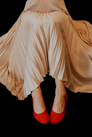 Loyd Ford Stella Satin Midi Skirt, Taupe