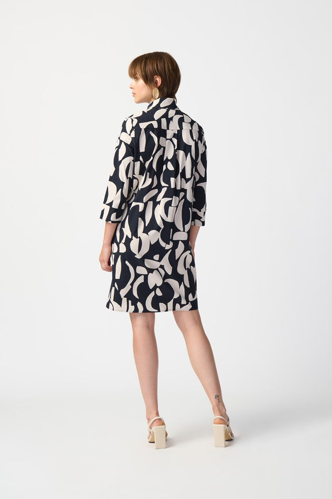 
            
                Load image into Gallery viewer, Joseph Ribkoff Abstract Print Stretch Poplin Trapeze Dress
            
        