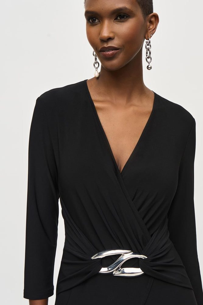 Joseph Ribkoff Silky Knit Wrap Jumpsuit