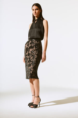 Joseph Ribkoff Novelty Sequins Pull-On Skirt