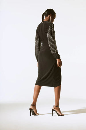 Joseph Ribkoff Silky Knit and Chiffon Wrap Dress