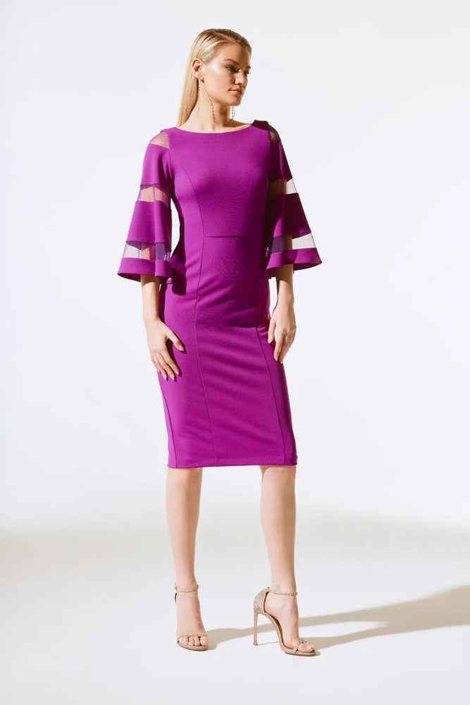 Joseph Ribkoff Scuba Crepe with Mesh Sheath Dress