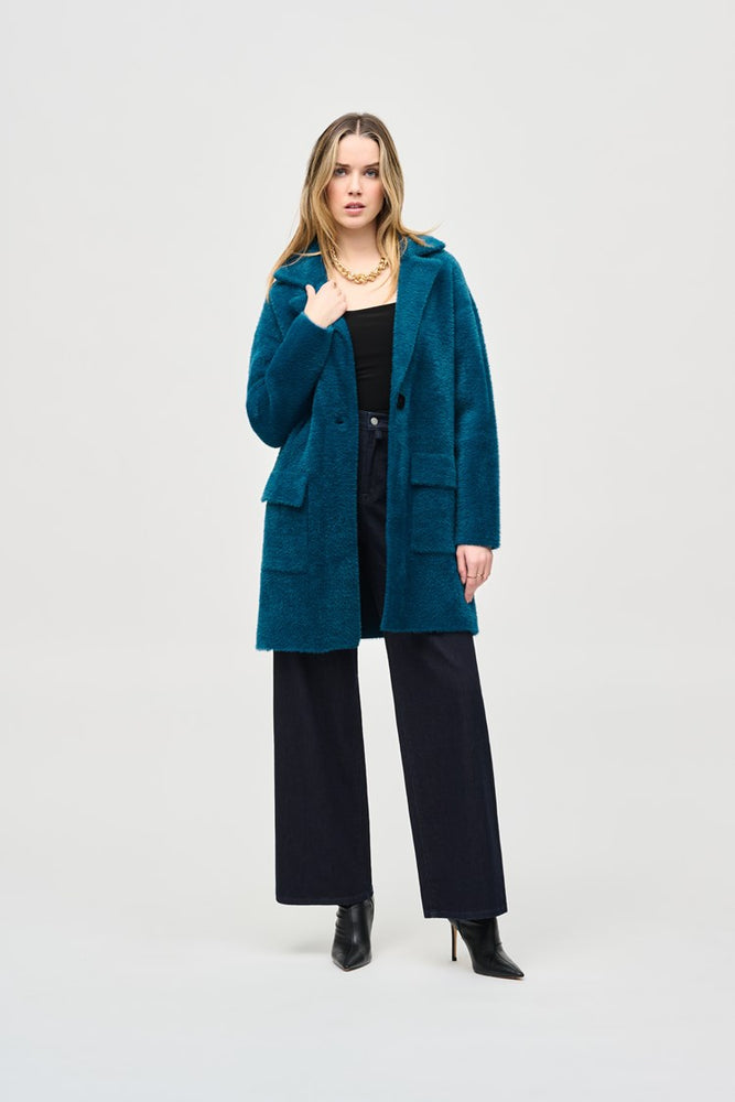 Joseph Ribkoff Feather Yarn Sweater Coat