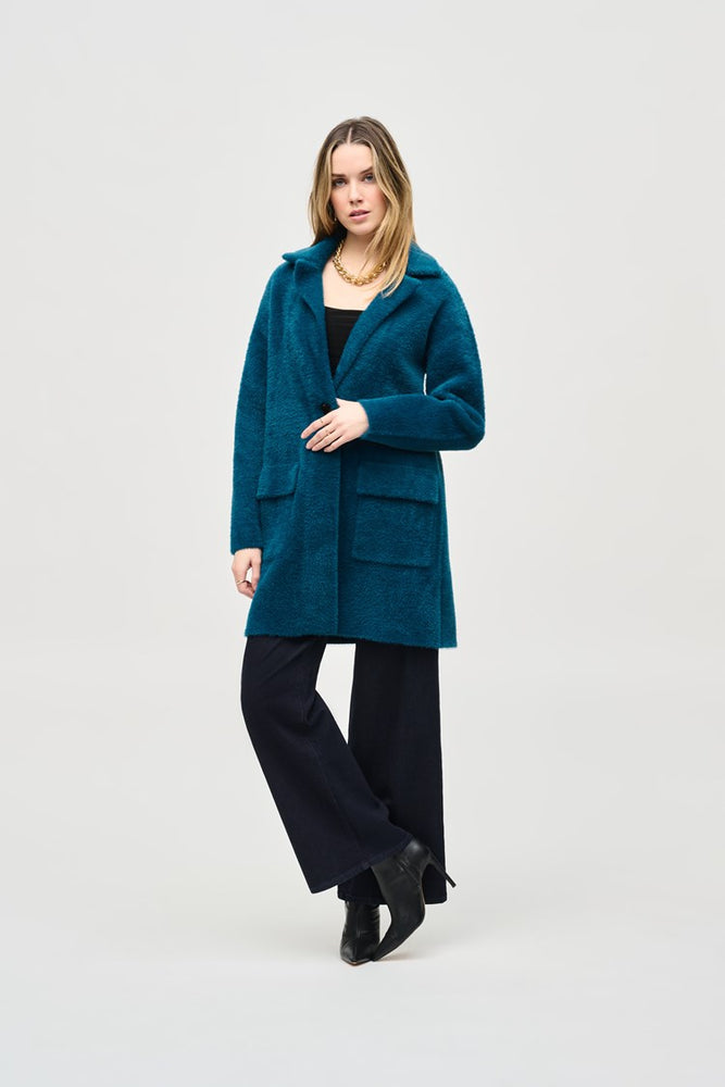 Joseph Ribkoff Feather Yarn Sweater Coat