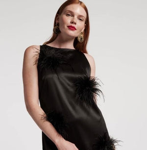 Frances Valentine Francesca Maxi Dress Feather Pouf