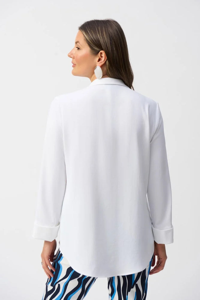 Joseph Ribkoff Gauze Straight Top with Button Detail