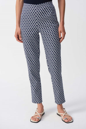 Joseph Ribkoff Jacquard Geometric Print Slim Fit Pants