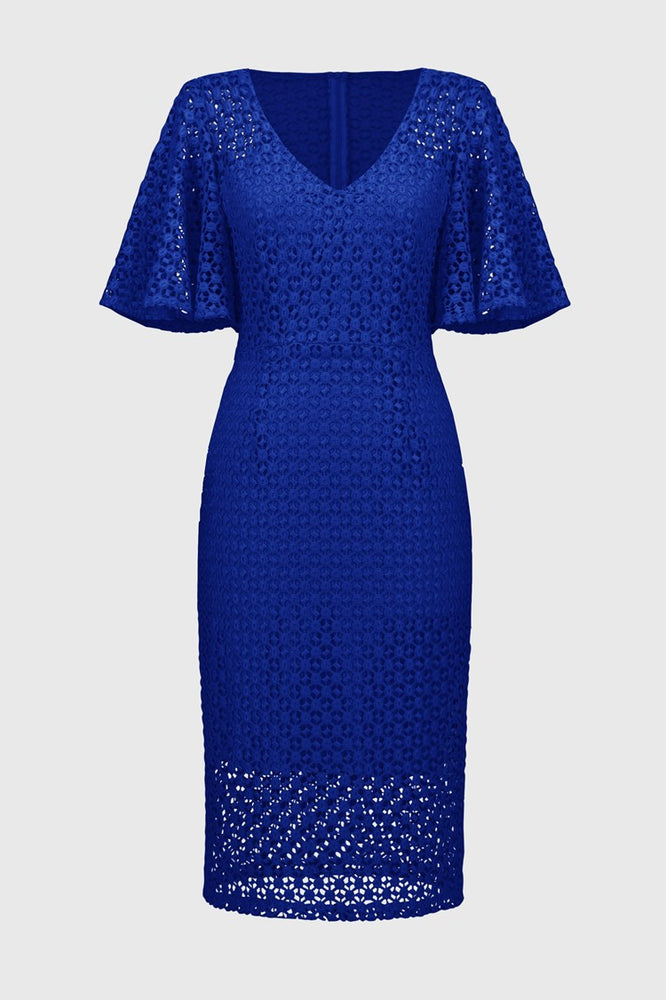 Joseph Ribkoff Guipure Lace Sheath Dress, Royal Sapphire