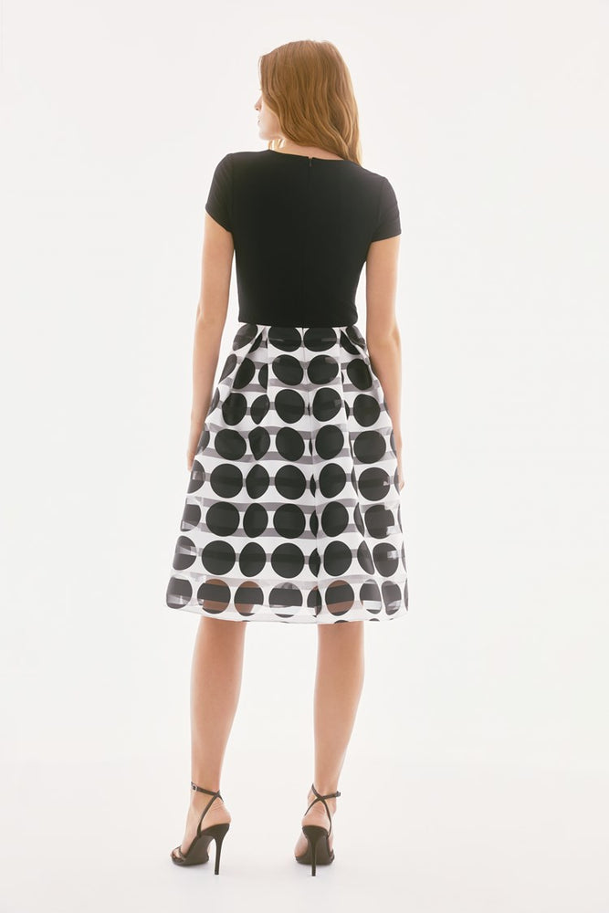 Joseph Ribkoff Silky Knit and Novelty Dot Full Skirt Dress