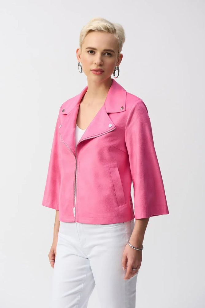 Joseph Ribkoff Foiled Faux Suede Swing Jacket