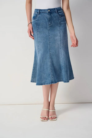 Joseph Ribkoff Stretch Denim Trumpet Skirt