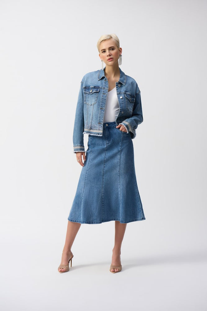 Joseph Ribkoff Stretch Denim Trumpet Skirt