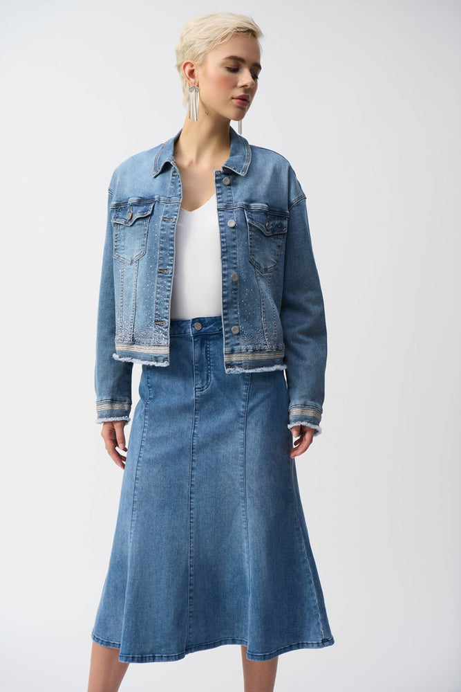 Joseph Ribkoff Stretch Denim Trumpet Skirt